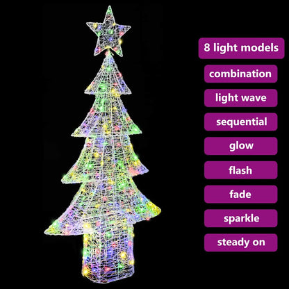 Julgran 240 LED-lampor Flerfärgsdesign 180 cm Akryl