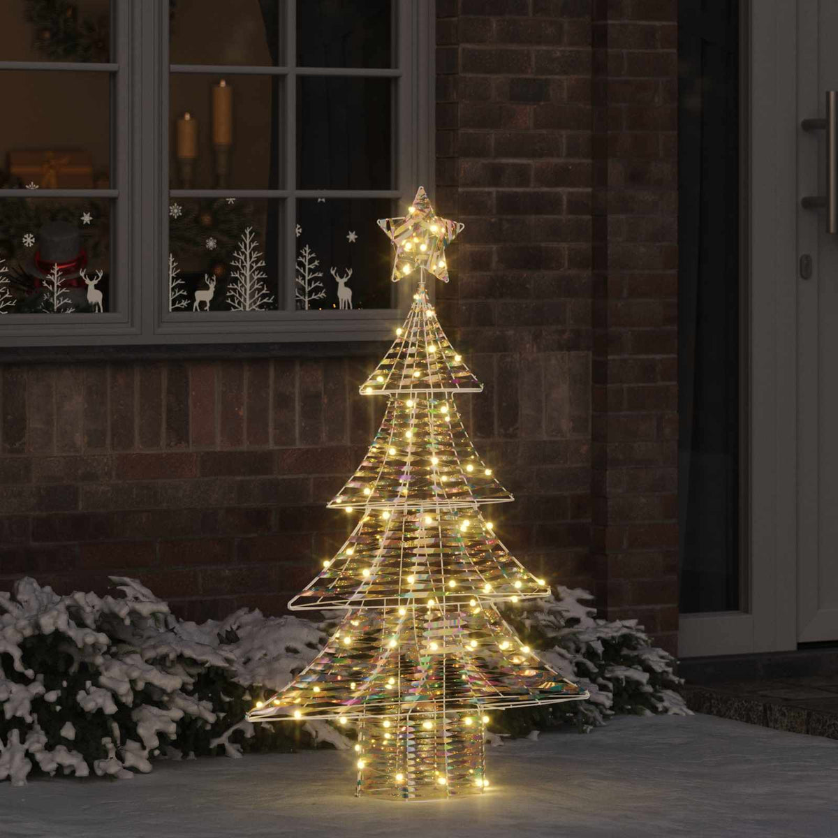 Julgran 120 LED-lampor Varmvit 120,5 cm PET