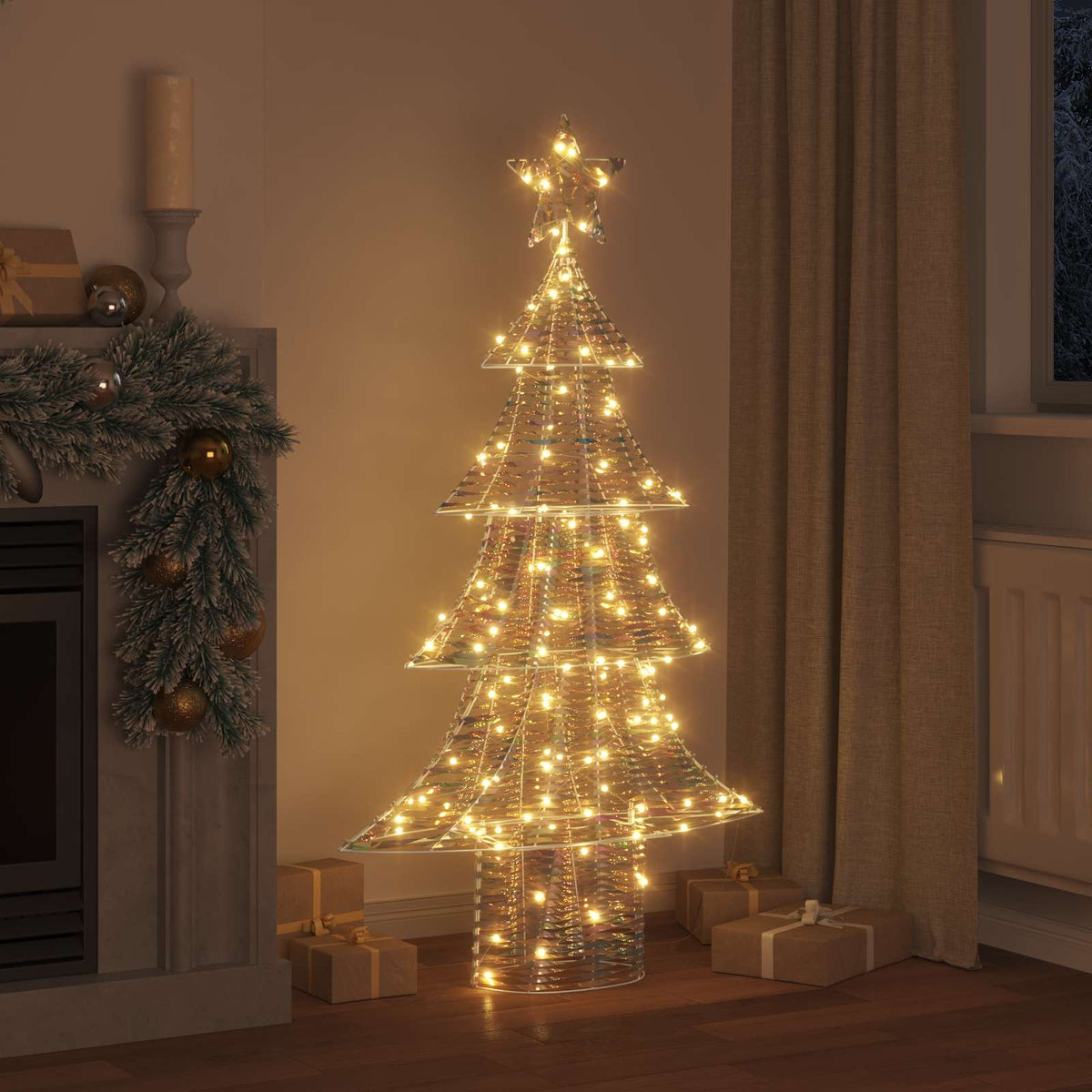 Julgran 160 LED-lampor Varmvit 150 cm PET