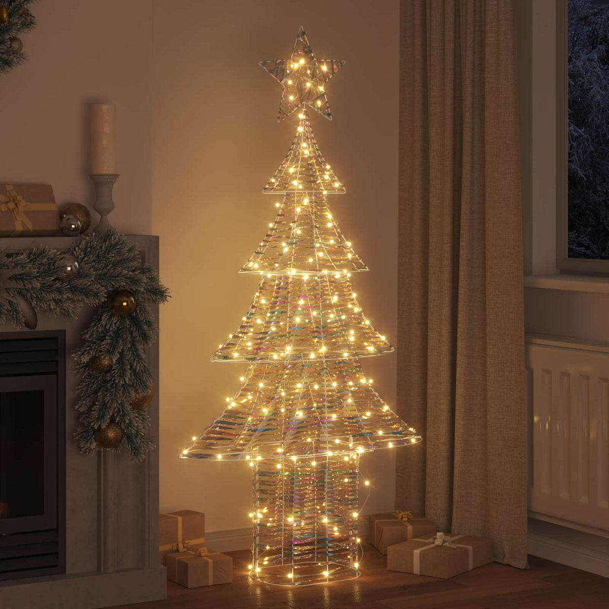 Julgran 240 LED-lampor Varmvit 181 cm PET