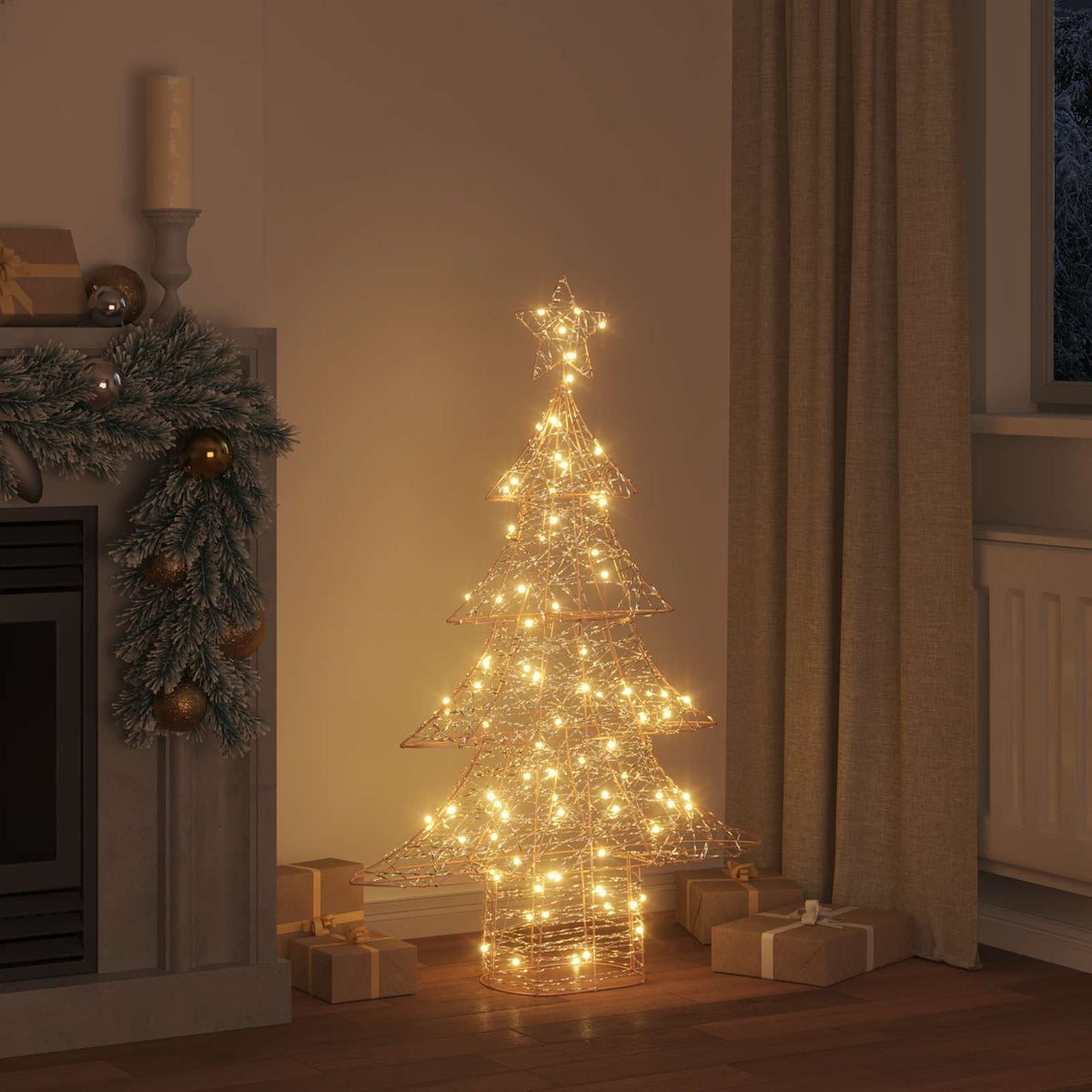 Julgran 120 LED-lampor Varmvit 120,5 cm PET