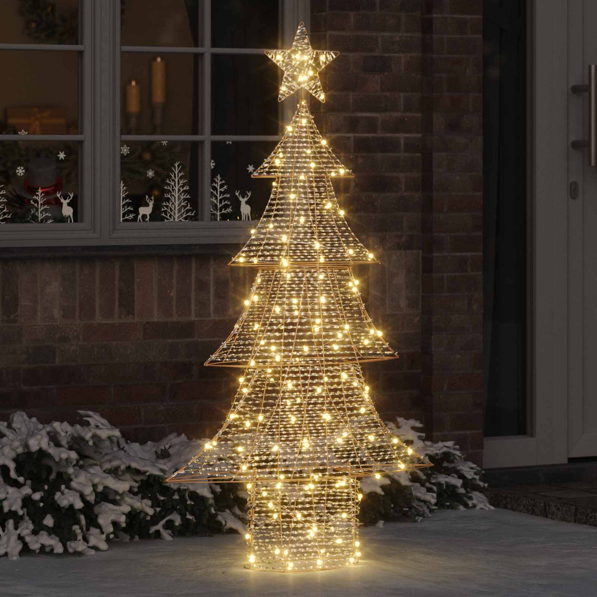 Julgran 160 LED-lampor Varmvit 151 cm PET