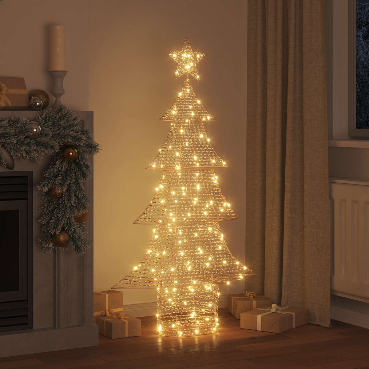 Julgran 160 LED-lampor Varmvit 151 cm PET