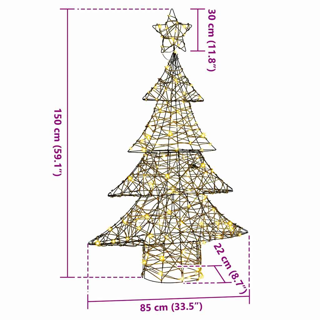 Julgran 120 LED-lampor Varmvit 150 cm Rotting