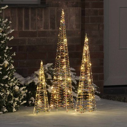 Julgran 3 st 90 LED-lampor Varmvit 20 x 20 x 80 cm PET