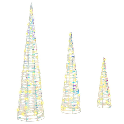 Julgran 3 st 90 LED-lampor Varmvit 20 x 20 x 80 cm PET