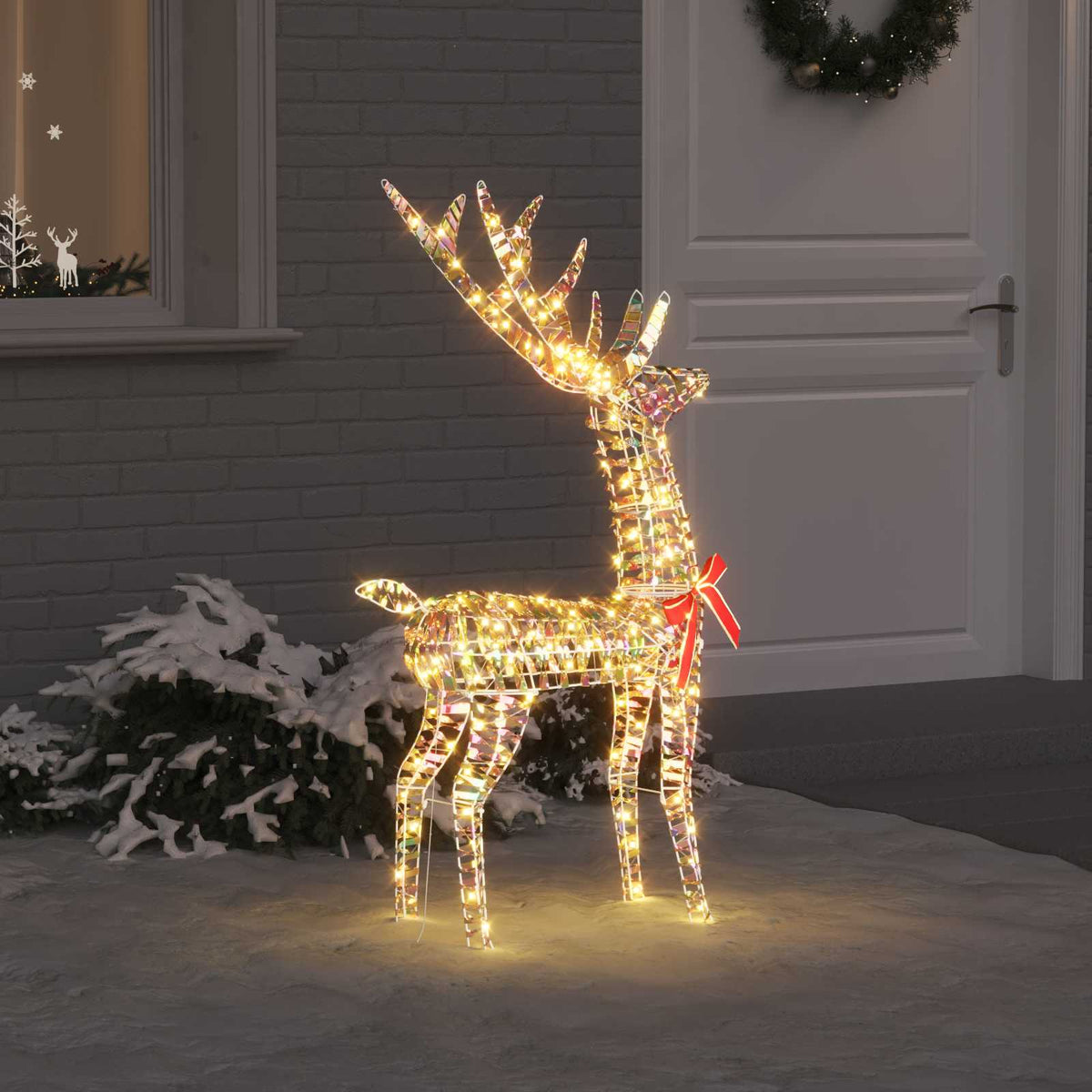 3D Ren 140 LED-lampor Varmvit 128 cm PET