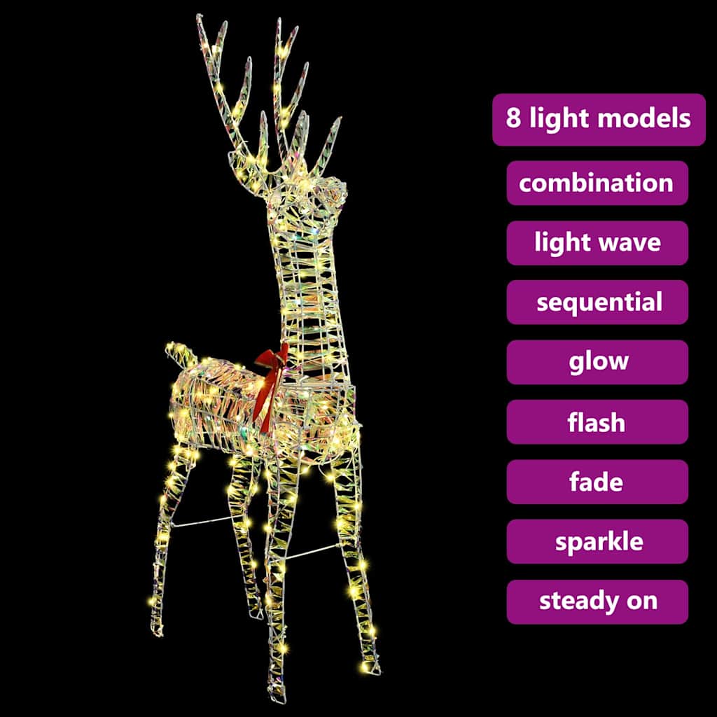 3D Ren 140 LED-lampor Varmvit 128 cm PET