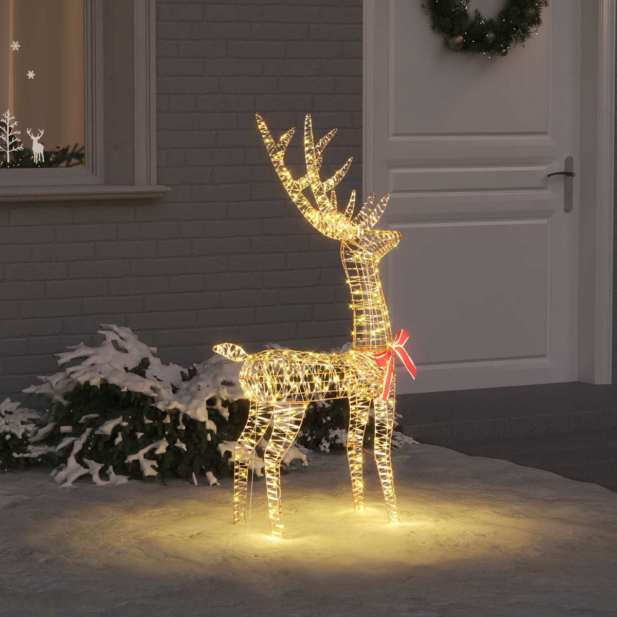 3D Ren 140 LED-lampor Varmvit 128 cm PET