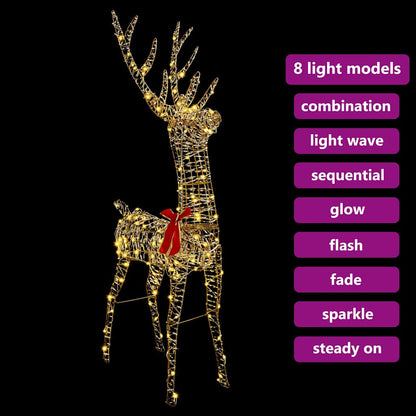 3D Ren 140 LED-lampor Varmvit 128 cm PET
