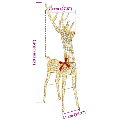 3D Ren 140 LED-lampor Varmvit 128 cm PET