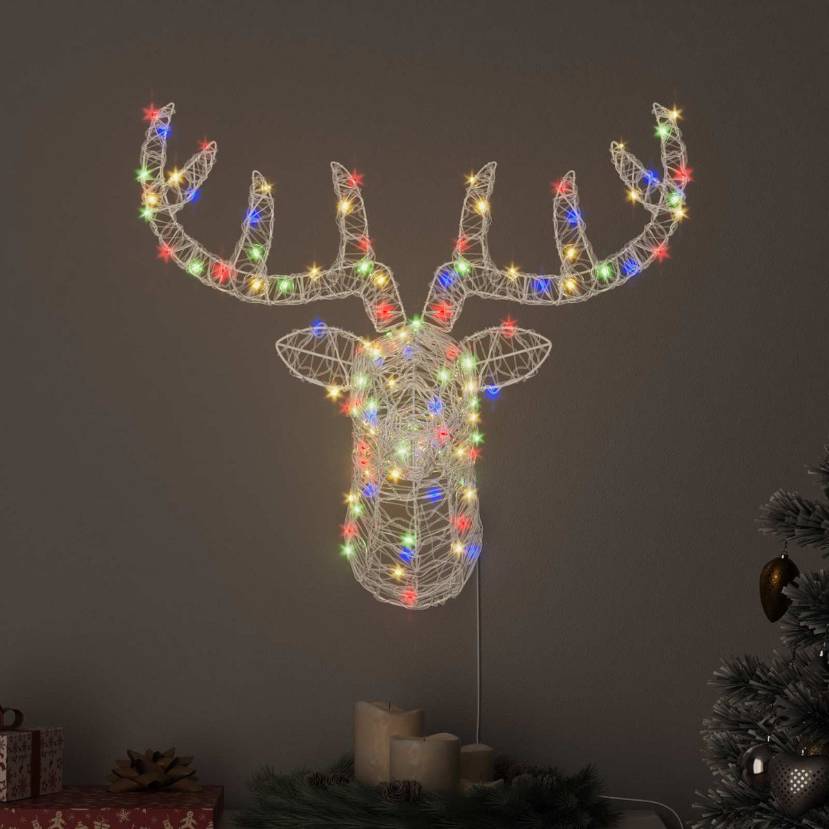 Renhuvud 140 LED-lampor färgstark 68 x 36,5 x 62,5 cm Akryl