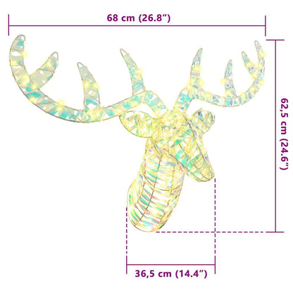 Ren Pull Släde 140 LED-lampor Varmvit 68 x 36.5 x 62.5 cm PET