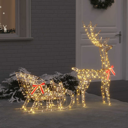 Ren Pull Släde 200 LED-lampor Varmvit 70 x 26 x 129 cm PET