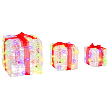 Presentlåda 3 st Flerfärgsdesign 20 x 20 x 20 cm Akryl
