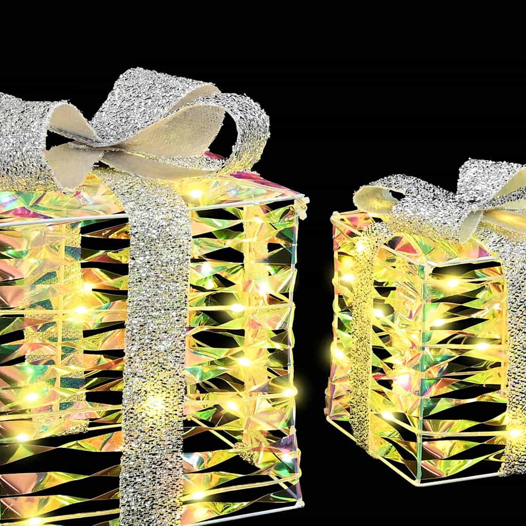 Ljusande julklapp 3 st 150 LED-lampor Varmvit