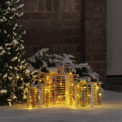 Ljusande julklapp 3 st 150 LED-lampor Varmvit