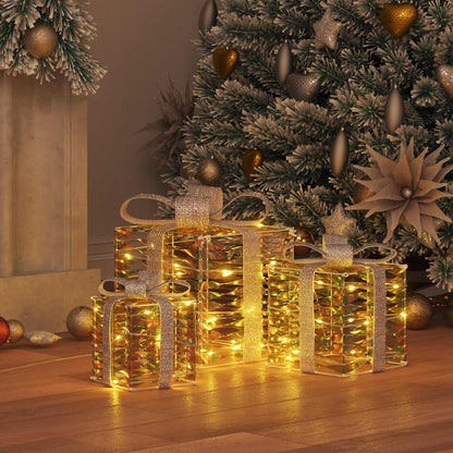 Ljusande julklapp 3 st 150 LED-lampor Varmvit
