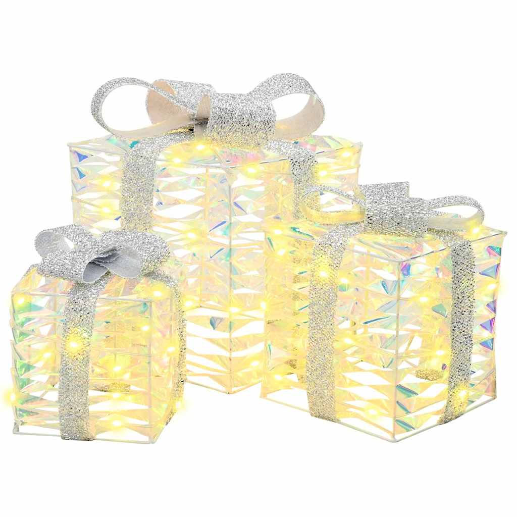 Ljusande julklapp 3 st 150 LED-lampor Varmvit
