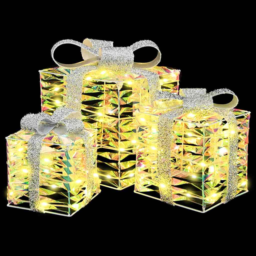 Ljusande julklapp 3 st 150 LED-lampor Varmvit
