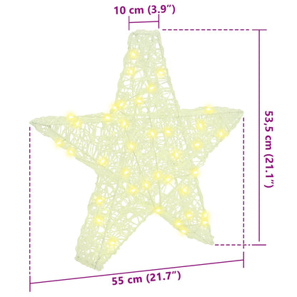 3D Stjärna 50 LED-lampor Varmvit 55 x 53.5 x 10 cm Akryl