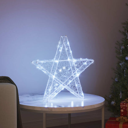 3D Stjärna 50 LED-lampor Kallvit 55 x 53.5 x 10 cm Akryl