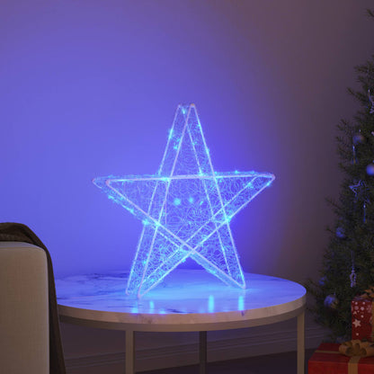 3D Stjärna 50 LED-lampor Blå 55 x 53.5 x 10 cm Akryl