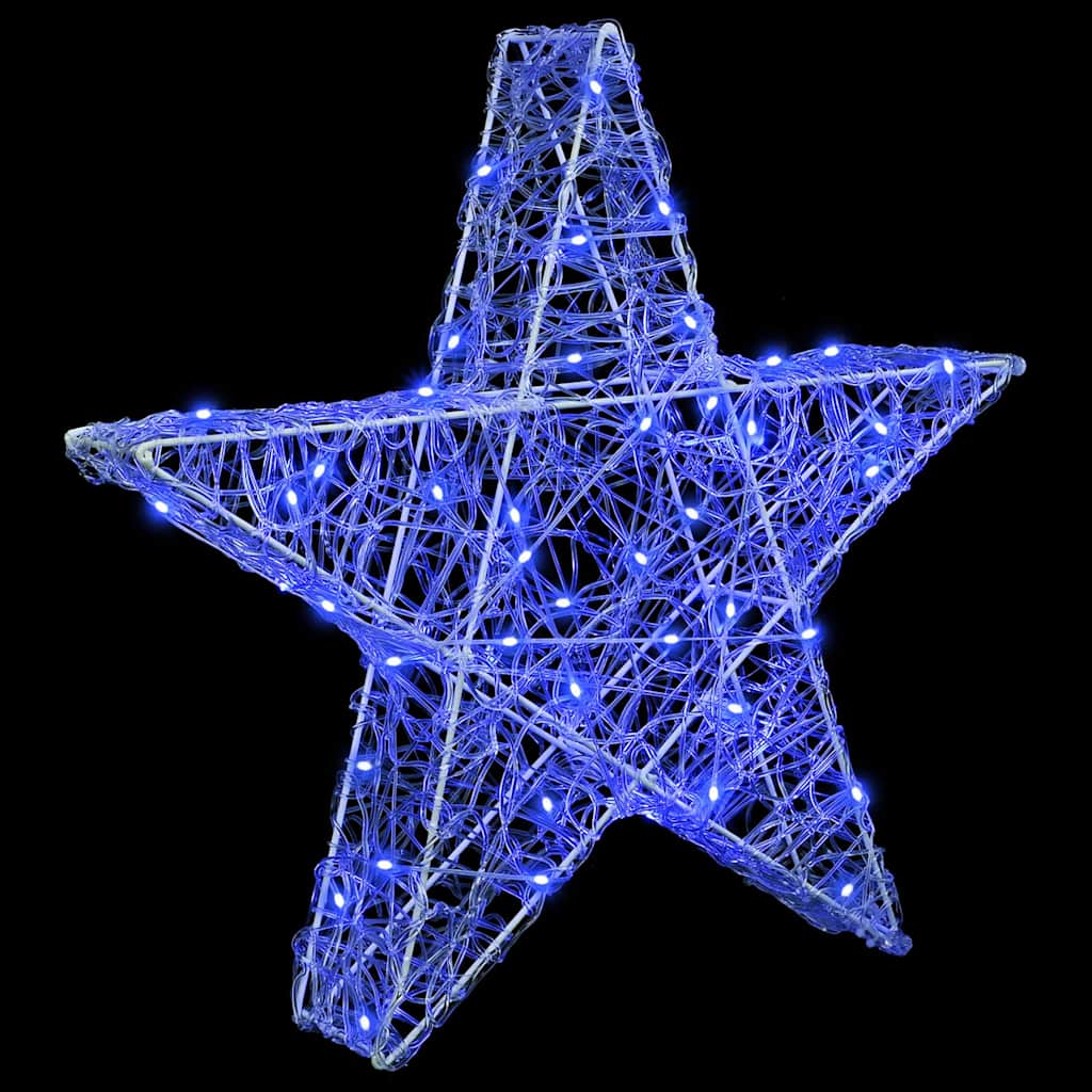 3D Stjärna 50 LED-lampor Blå 55 x 53.5 x 10 cm Akryl
