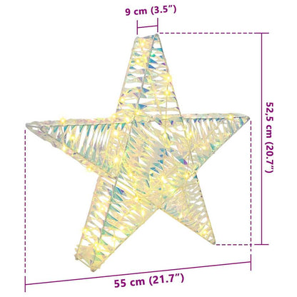 3D Stjärna 50 LED-lampor Varmvit 55 x 52,5 x 9 cm PET