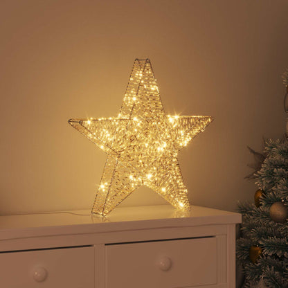 3D Stjärna 50 LED-lampor Varmvit 55 x 52,5 x 9 cm PET