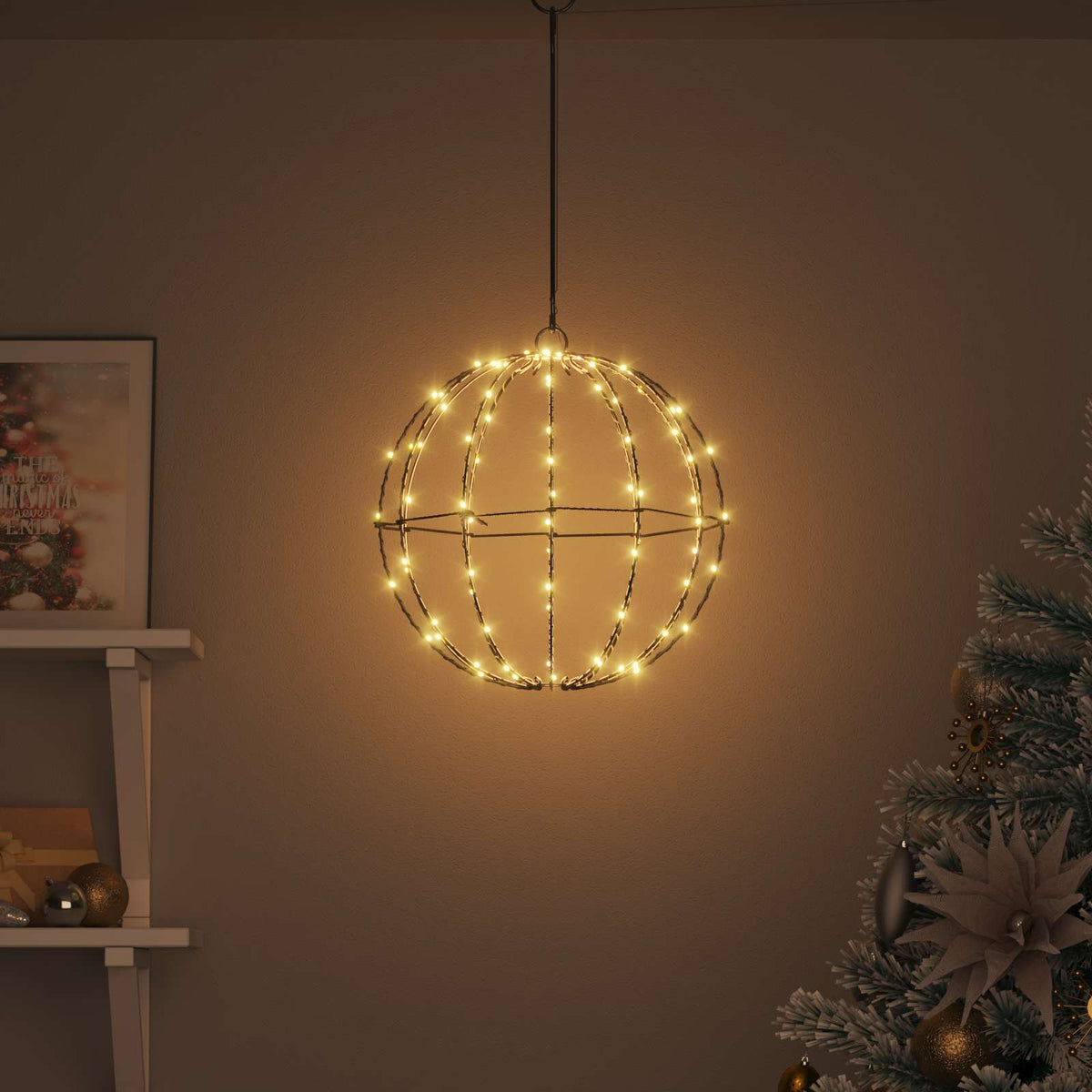 Ball Varmvit 30 x 30 x 32 cm Metall 96 LED-lampor