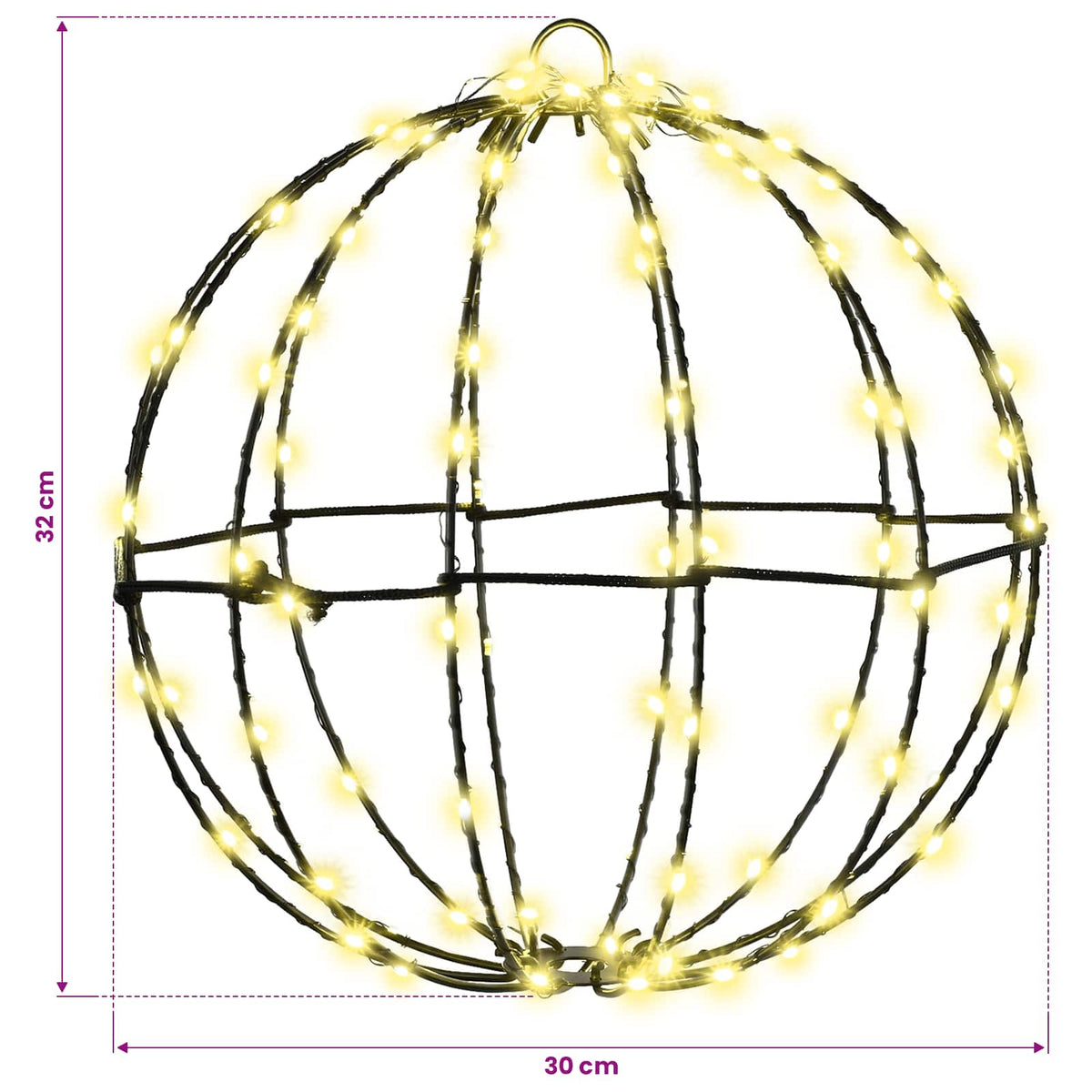 Ball Varmvit 30 x 30 x 32 cm Metall 96 LED-lampor