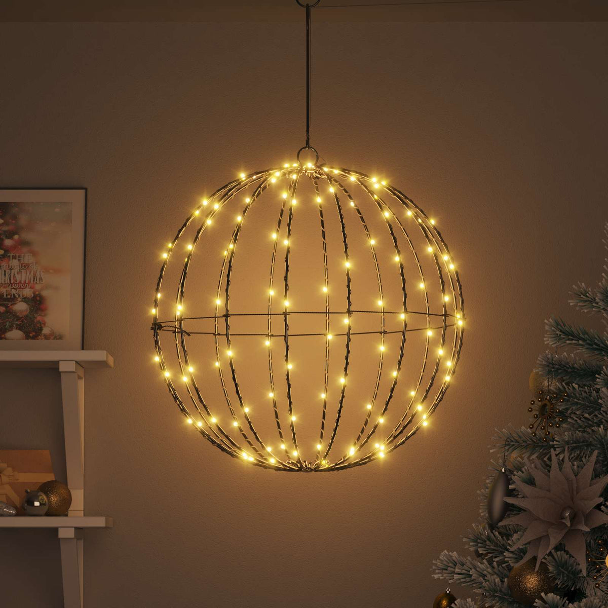 Ball Varmvit 50 x 50 x 52 cm Metall 160 LED-lampor