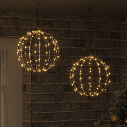 Ball 2 st Varmvit 30 x 30 x 32 cm Metall 192 LED-lampor