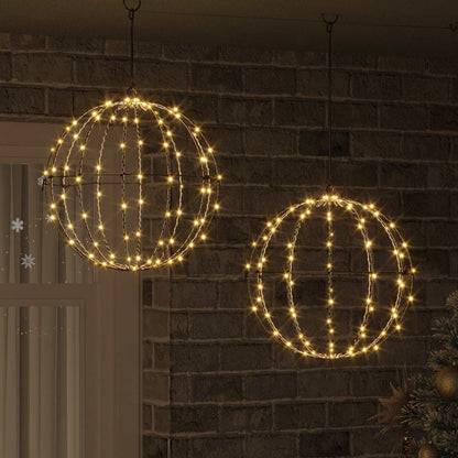 Ball 2 st Varmvit 40 x 40 x 42 cm Metall 192 LED-lampor