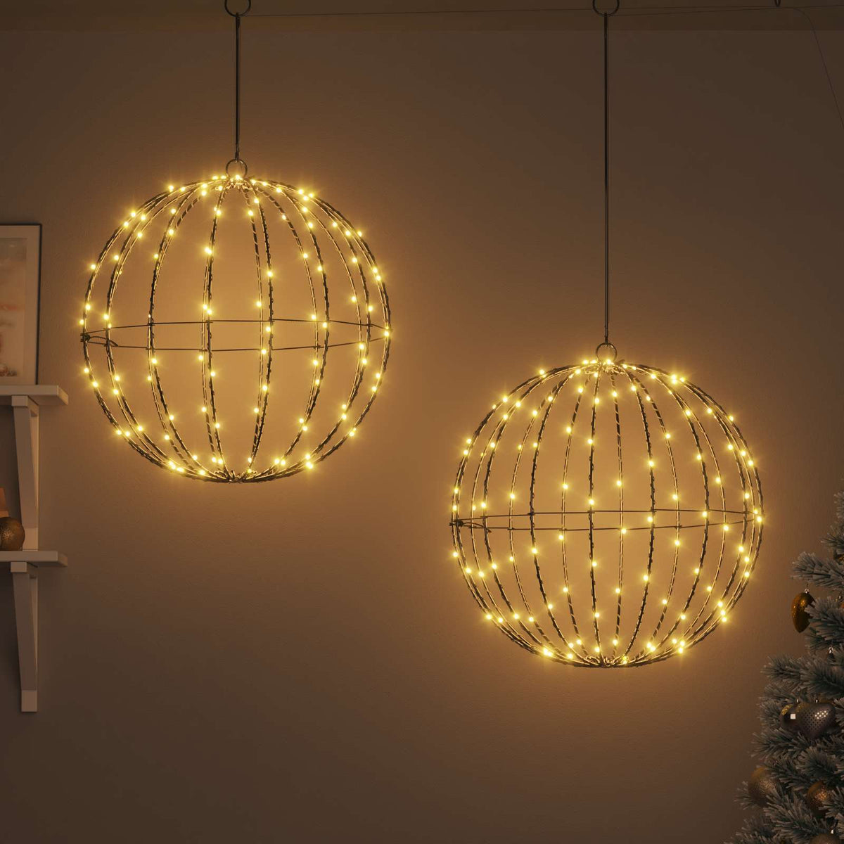 Ball 2 st Varmvit 50 x 50 x 52 cm Metall 320 LED-lampor