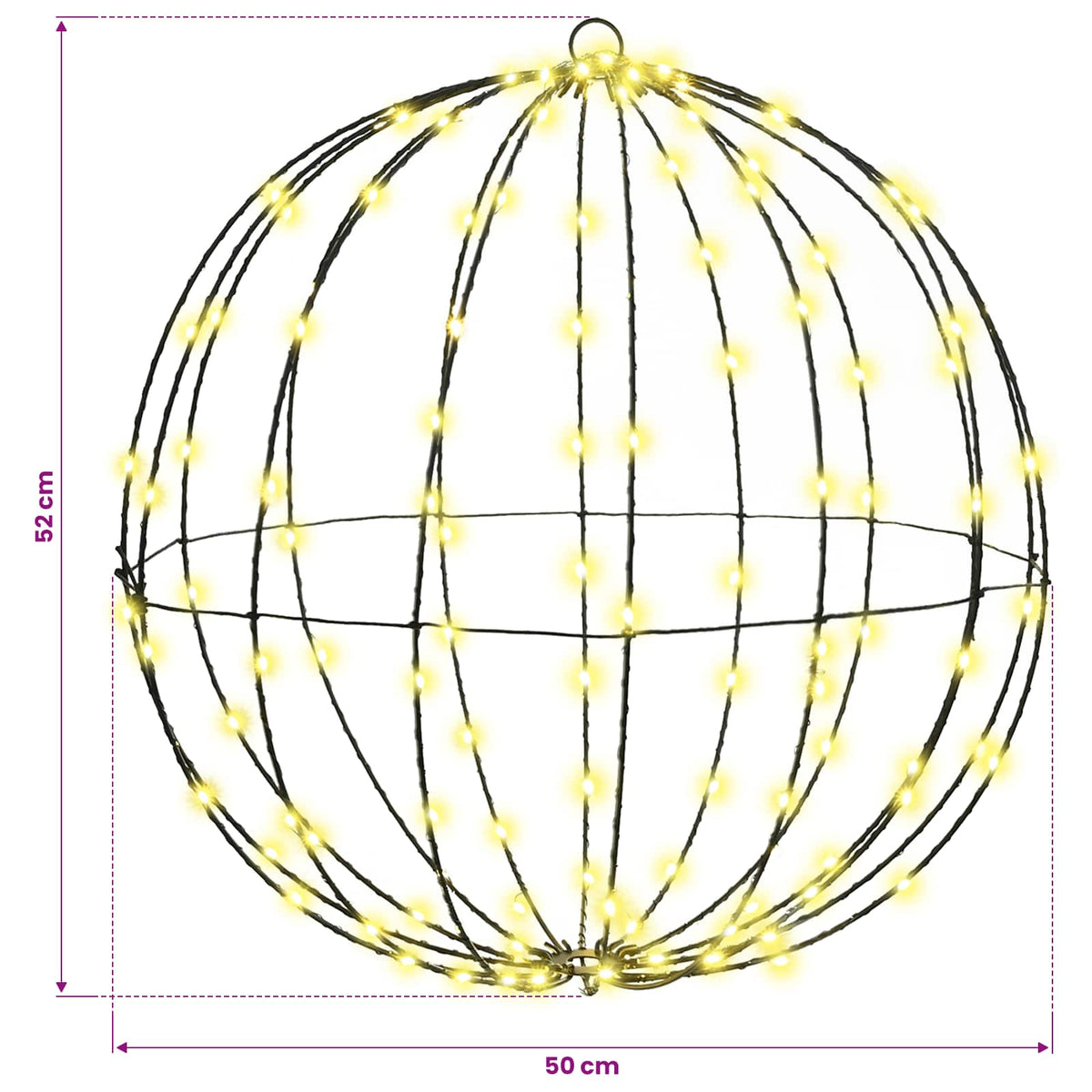 Ball 2 st Varmvit 50 x 50 x 52 cm Metall 320 LED-lampor