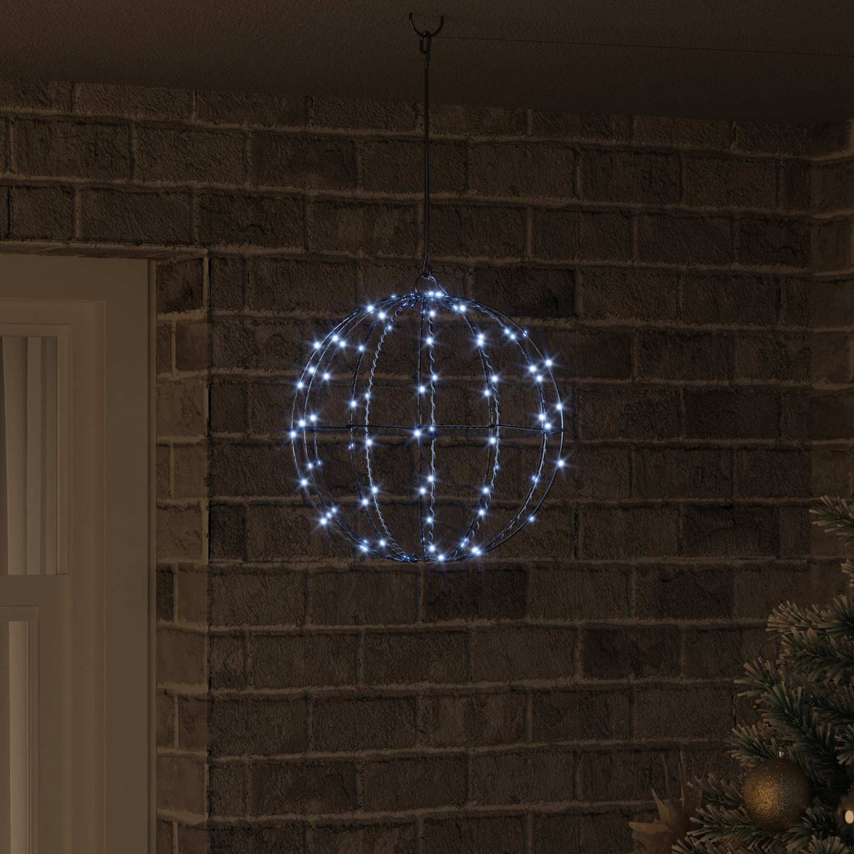 Ball Kallvit 30 x 30 x 32 cm Metall 96 LED-lampor