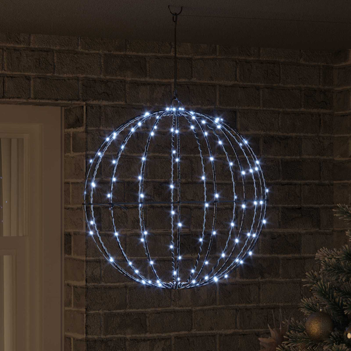 Ball Kallvit 50 x 50 x 52 cm Metall 160 LED-lampor