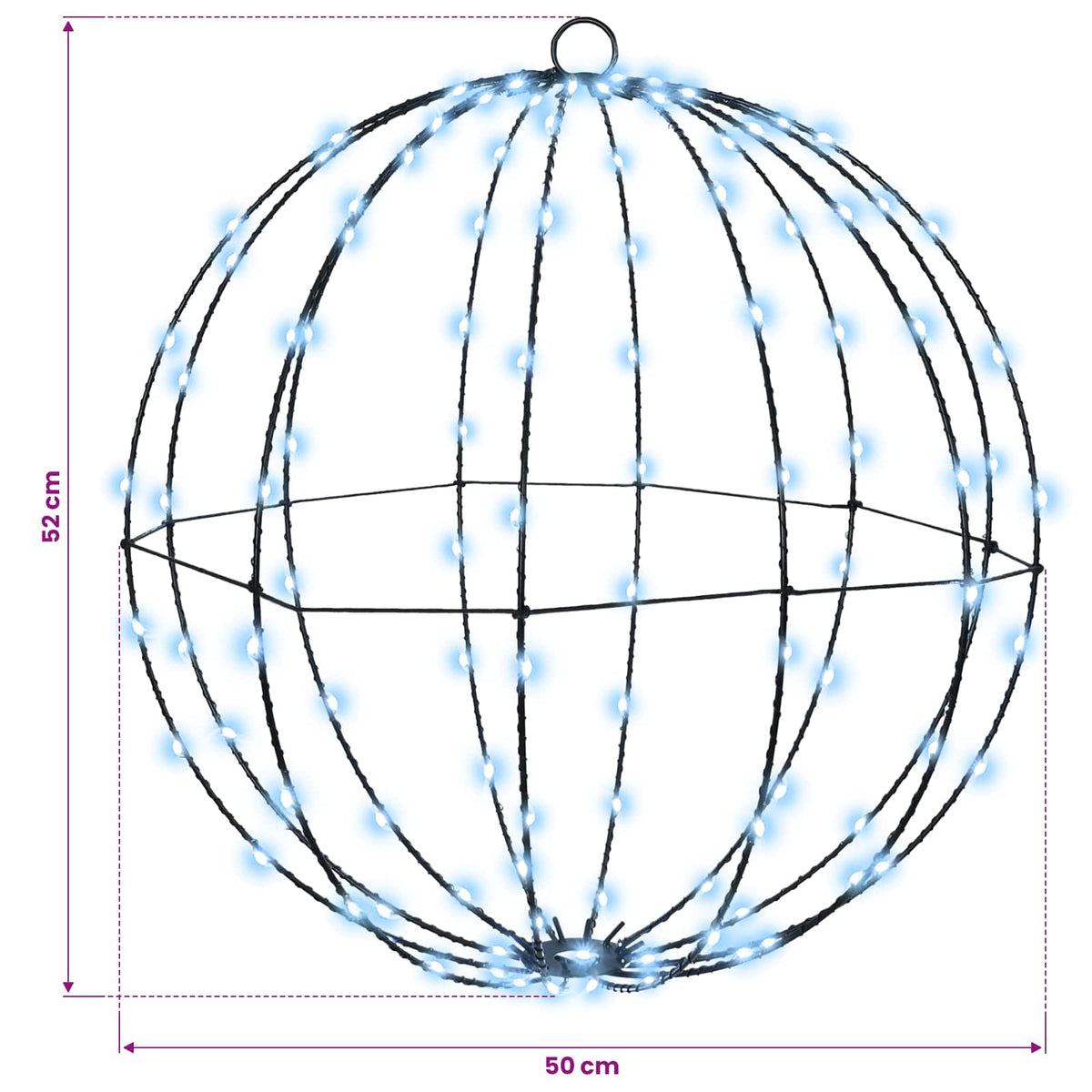 Ball Kallvit 50 x 50 x 52 cm Metall 160 LED-lampor