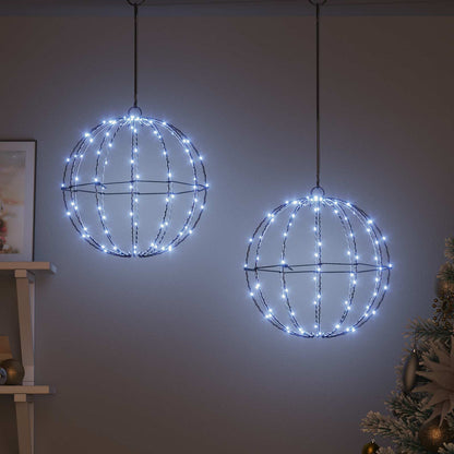 Ball 2 st Kallvit 30 x 30 x 32 cm Metall 192 LED-lampor