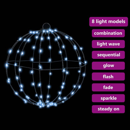 Ball 2 st Kallvit 30 x 30 x 32 cm Metall 192 LED-lampor