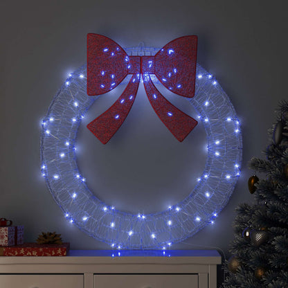 Krans 80 LED-lampor Blå 92 x 92 x 9,5 cm Akryl