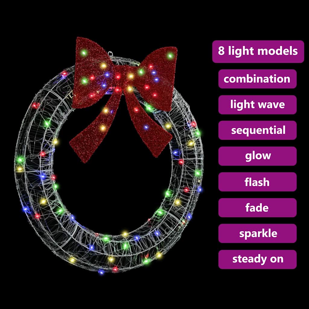 Krans 80 LED-lampor Flerfärgsdesign 92 x 92 x 9,5 cm Akryl