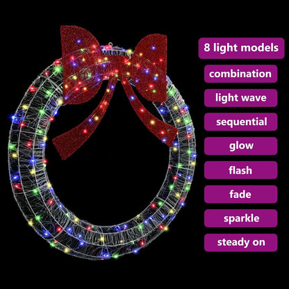 Krans 150 LED-lampor Flerfärgsdesign 120 cm Akryl