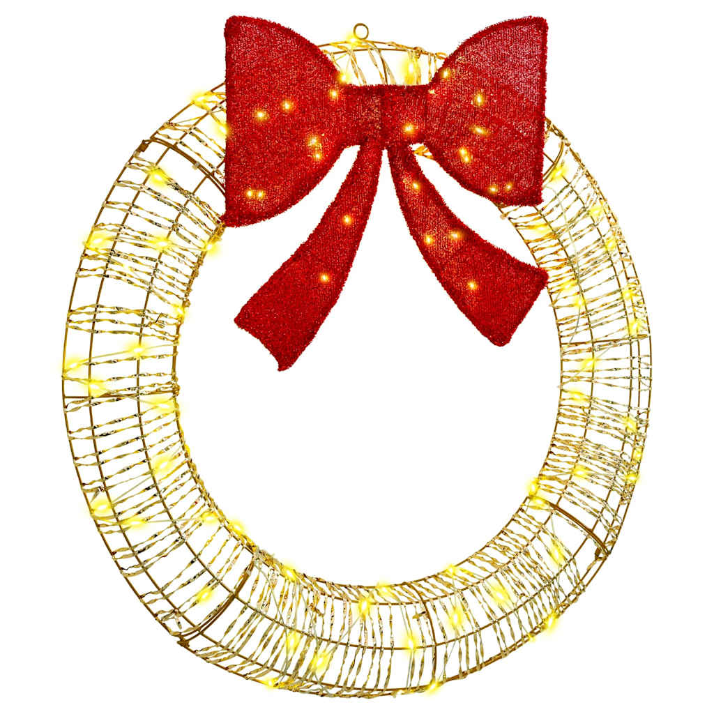 Krans med 80 LED-lampor Varmvit 91 x 91 x 9 cm PET