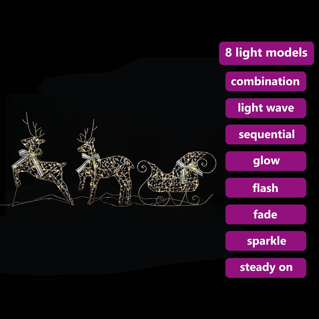 LED Renar 3 st 60 LED-lampor Varmvit 44,5 x 18 x 66 cm PET
