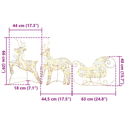 LED Renar 3 st 60 LED-lampor Varmvit 44,5 x 18 x 66 cm PET