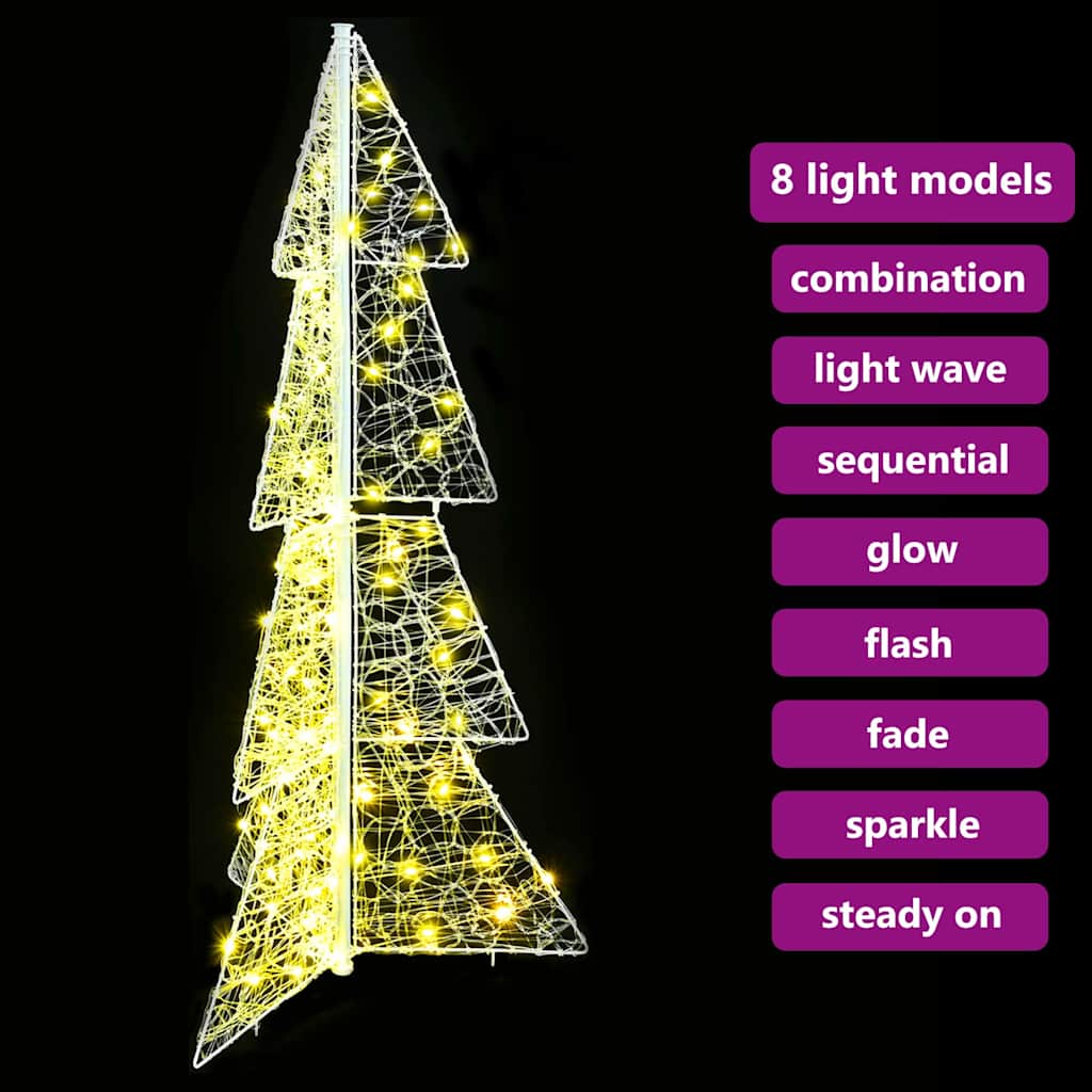 Julgran 100 LED-lampor Varmvit 120 cm Akryl
