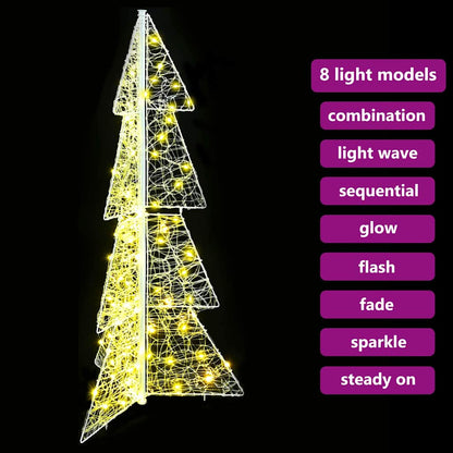 Julgran 100 LED-lampor Varmvit 120 cm Akryl